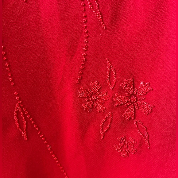 Vintage Dollar Red Formal/Prom Sequin Slit Asymmetrical Dress - Picture 8 of 16